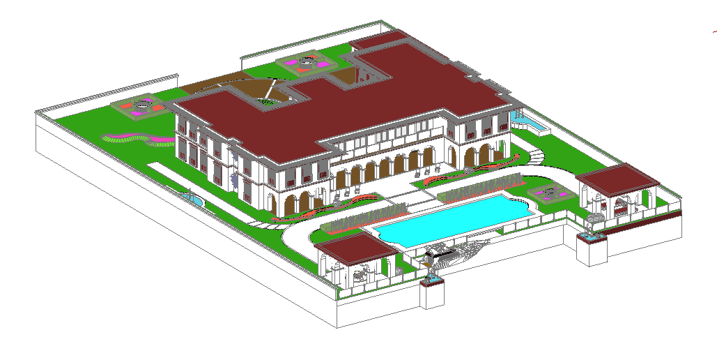 Elevation design of a building in 3d