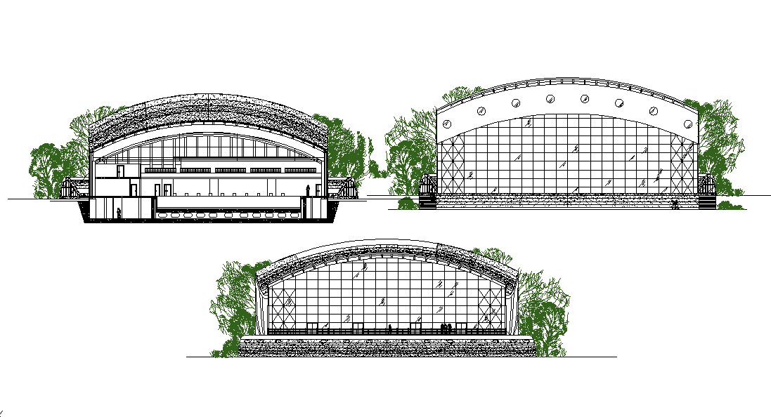 Elevation design of a swimming pool complex