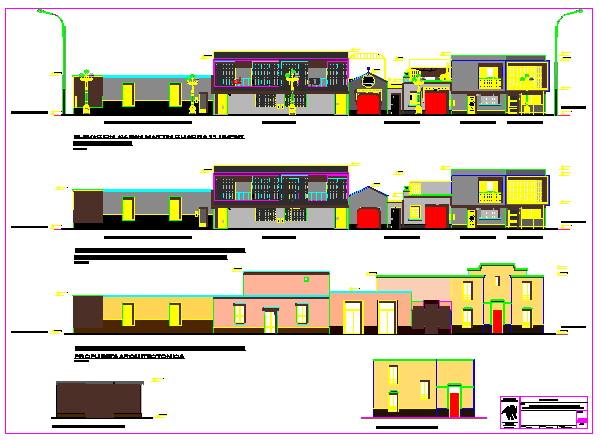 Elevation design of residential building design drawing