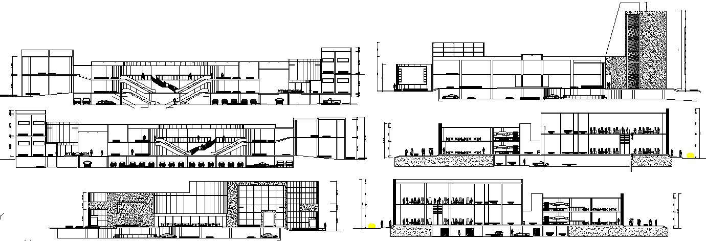 Shopping Mall Elevation In DWG File