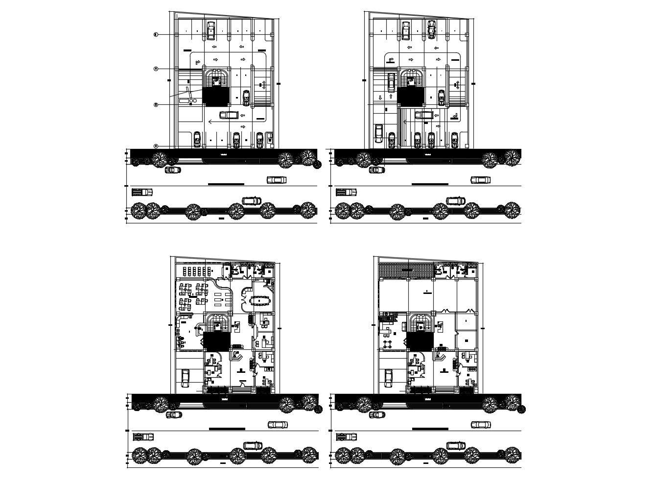 Office building elevation in AutoCAD file
