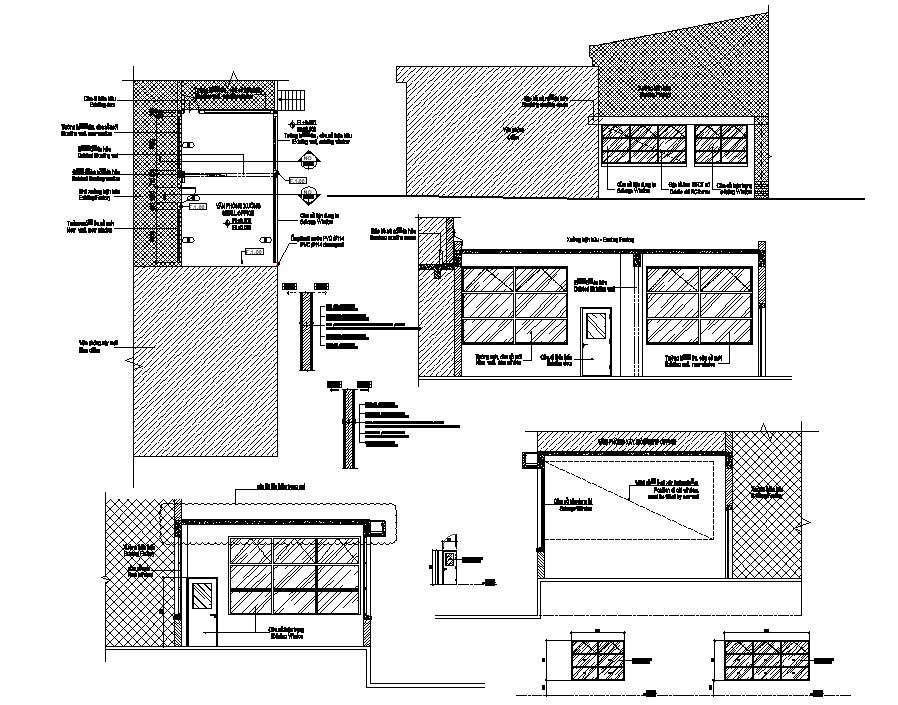 Elevation design single floor building CAD file 