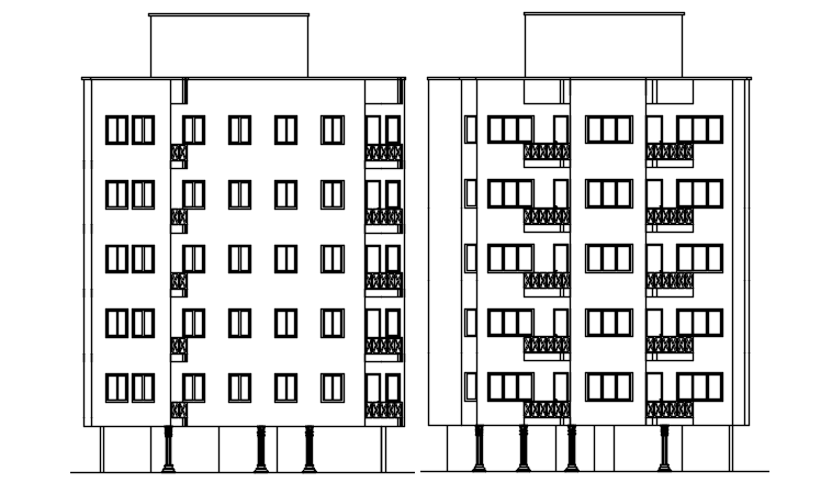 Elevation drawing in dwg file