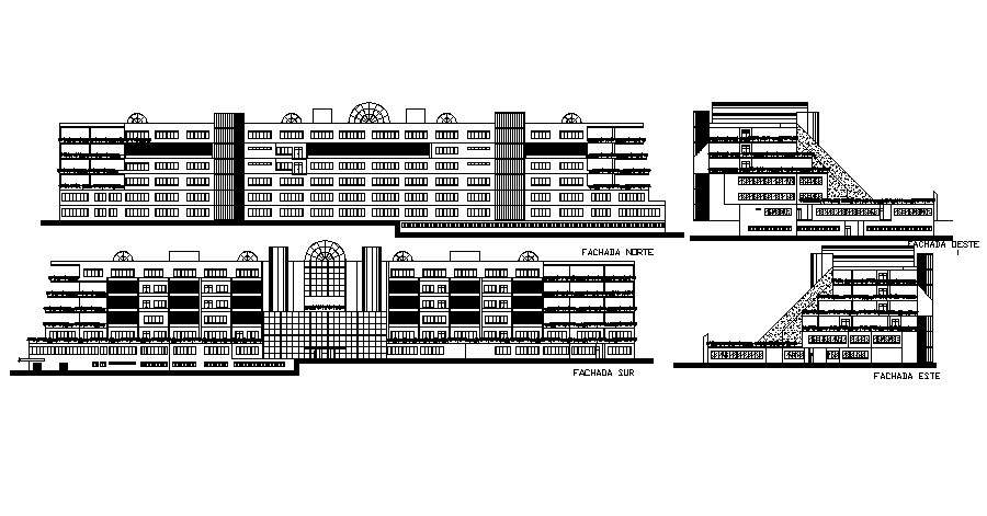 Elevation drawing of Building in AutoCAD 