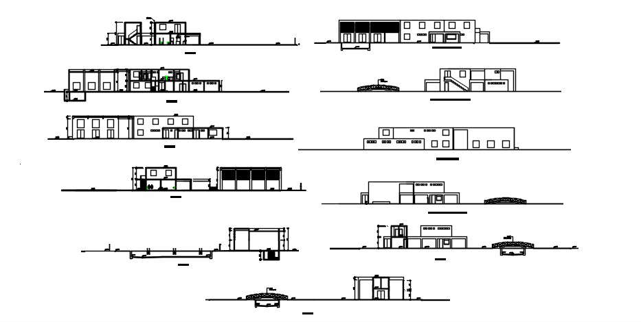 Architecture House Elevation Design In AutoCAD File
