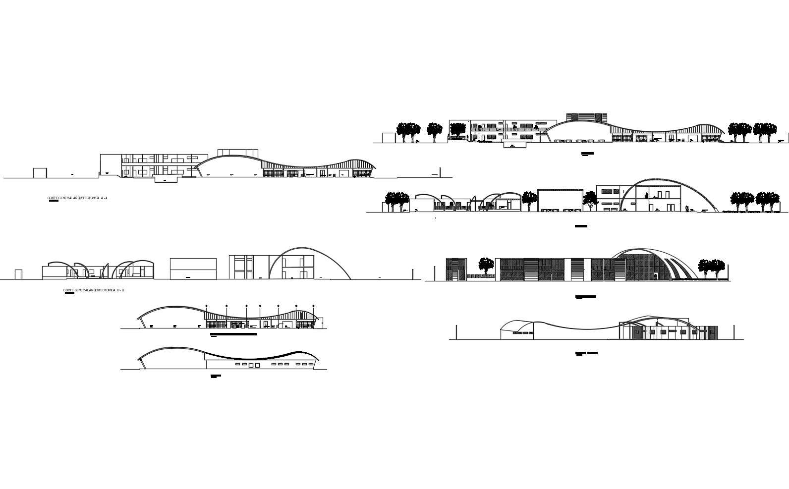 Elevation drawing of the hotel design in dwg file