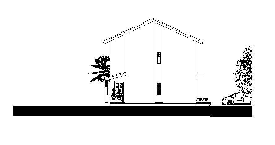 Elevation drawing of the house in AutoCAD 