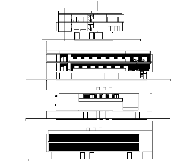Elevation exhibition museum plan detail dwg file