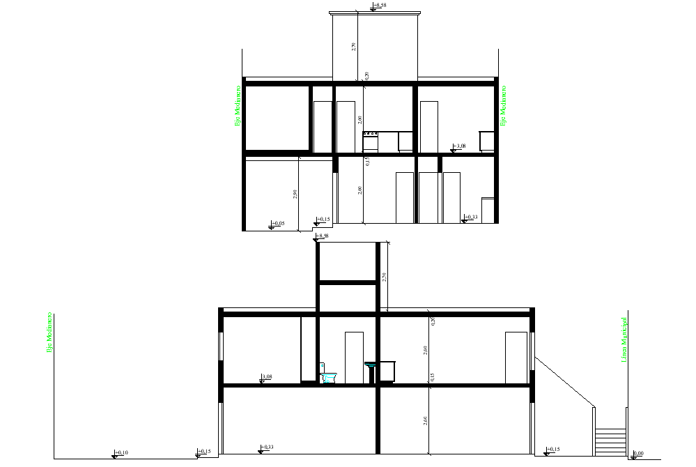 Elevation home plan detail dwg file
