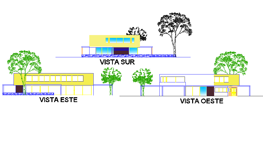 Elevation home plan detail dwg file