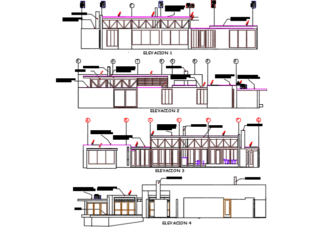 Elevation house detail dwg file