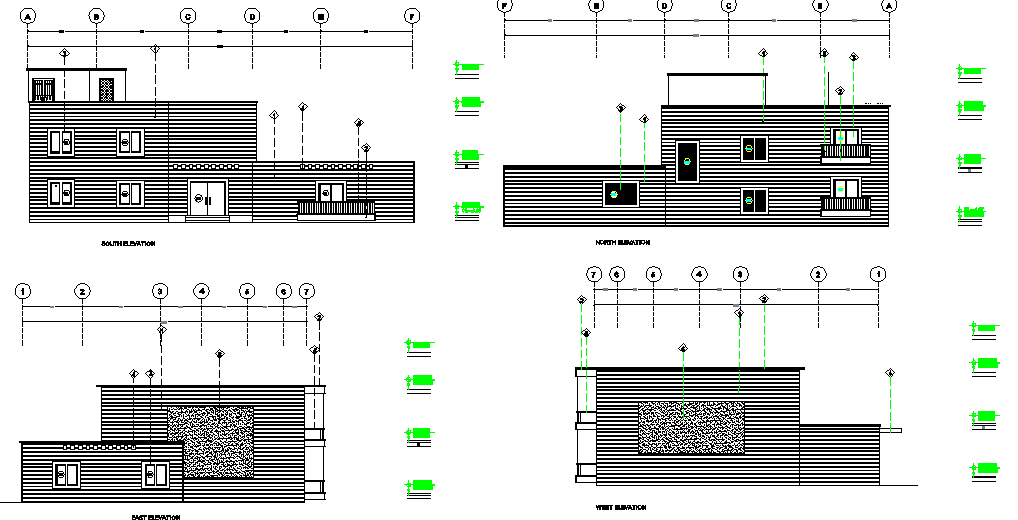 Elevation house detail dwg file