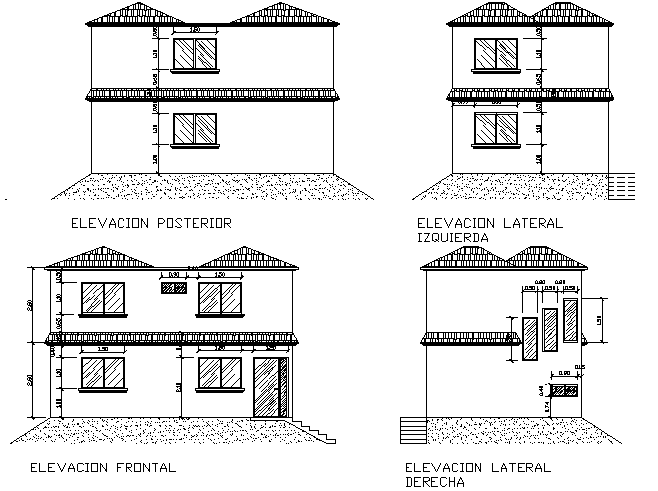 Elevation house detail dwg file