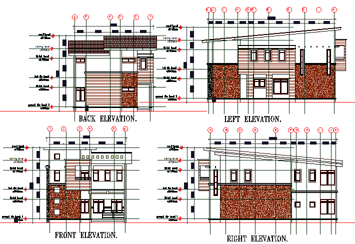 Elevation house detail dwg file