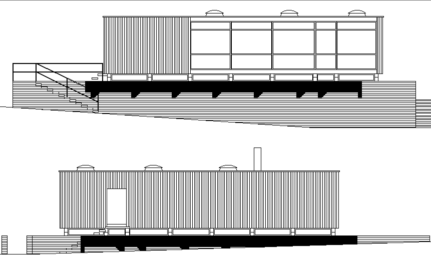 Elevation housing detail dwg file