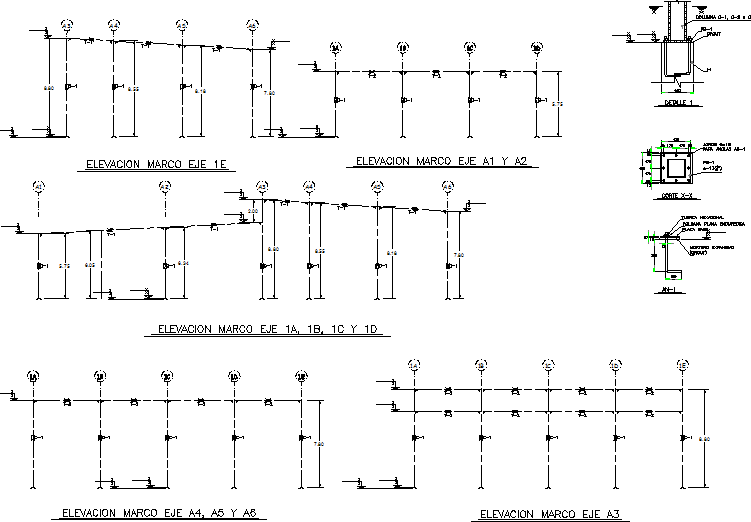 Elevation marco detail dwg file