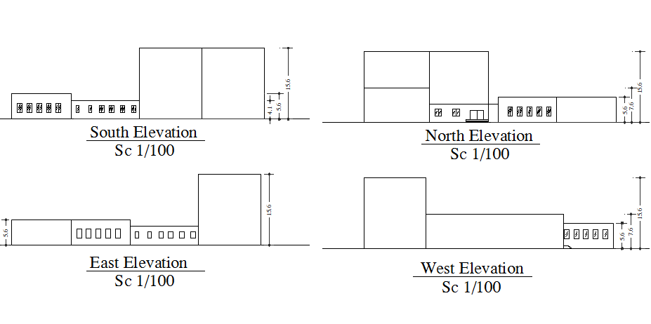 Elevation museum plan detail dwg file