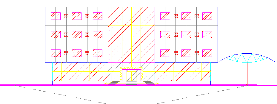 Elevation of  a bank dwg file