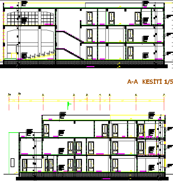 Elevation of a building dwg file