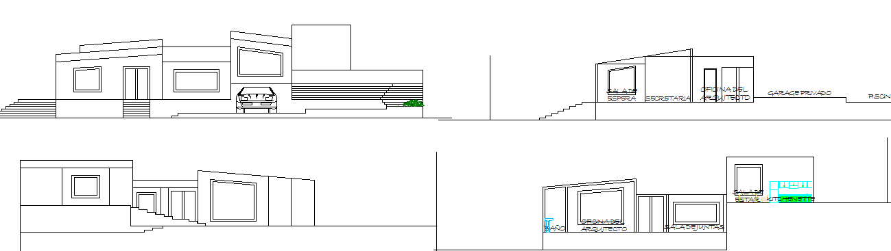 Elevation of a building dwg file