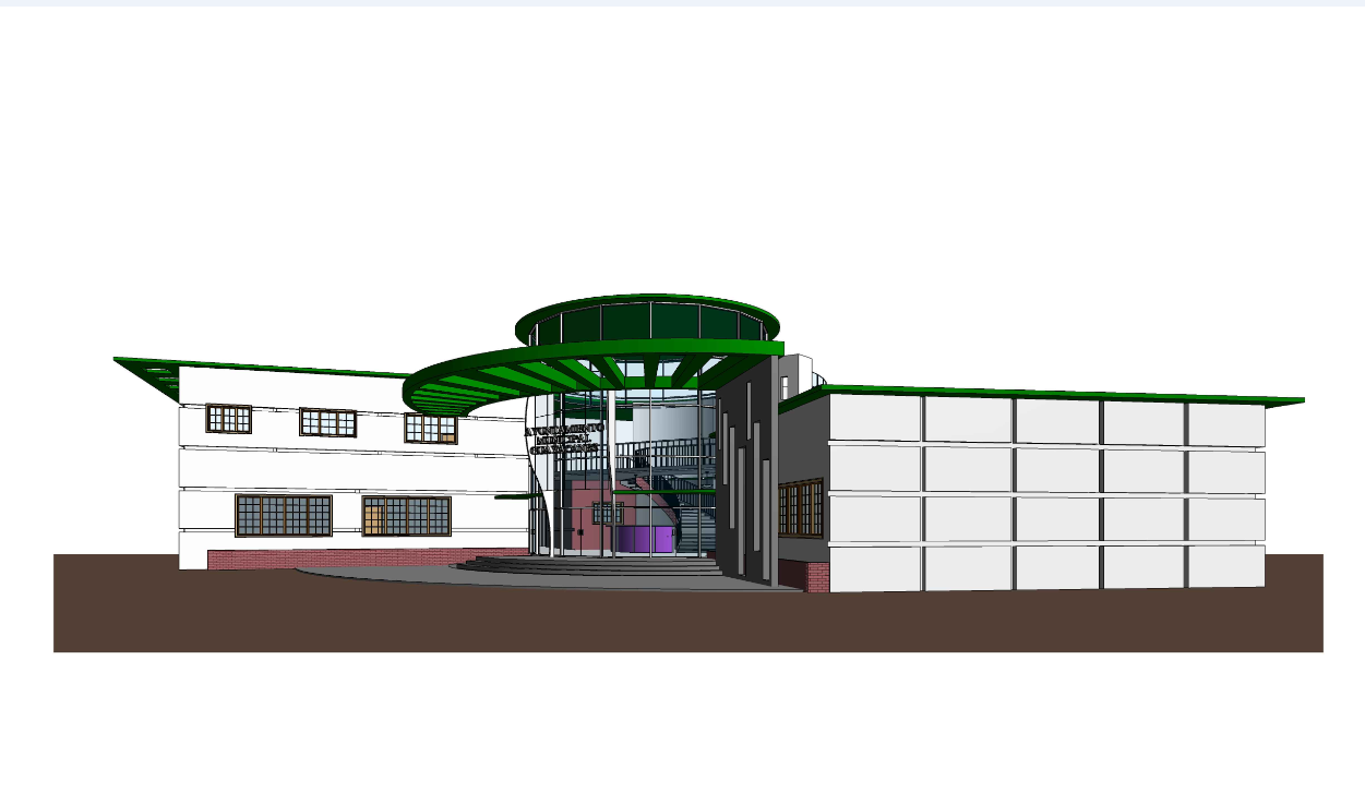 Elevation of a building dwg file