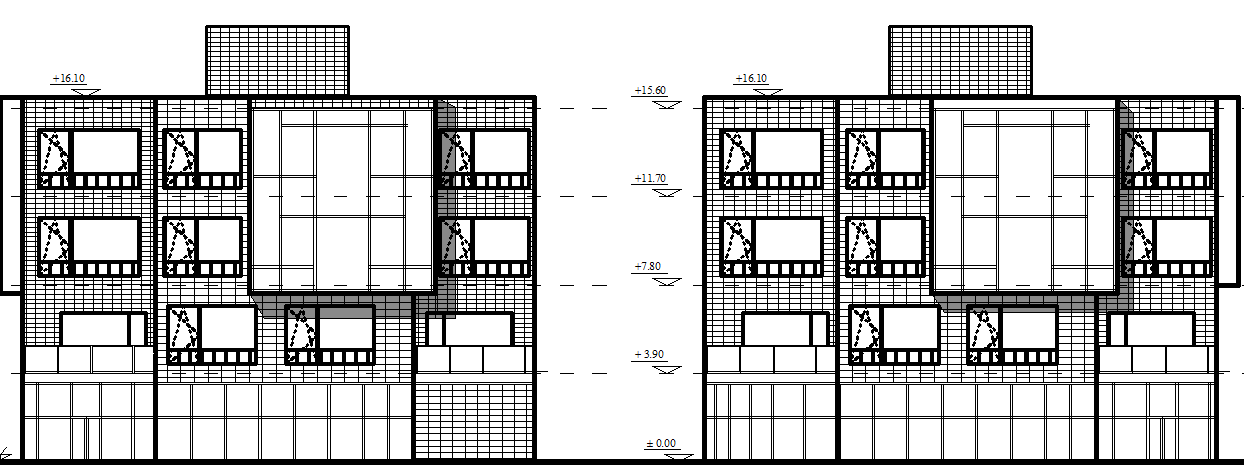 Elevation of a building dwg file