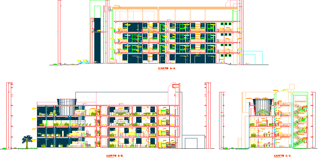 Elevation of a building dwg file