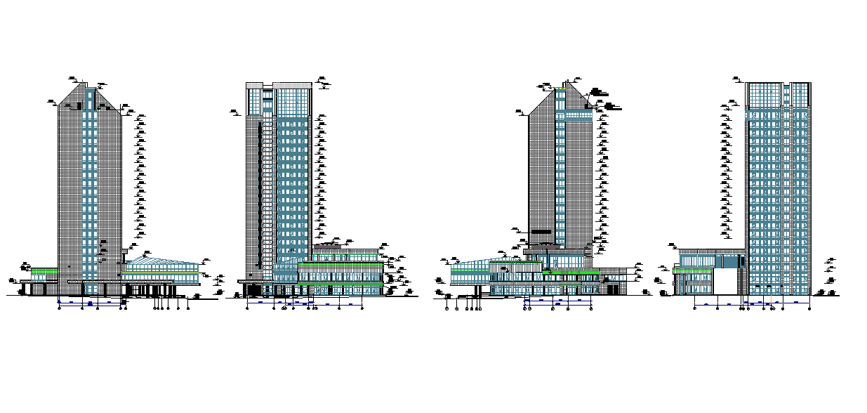 Elevation of luxurious hotel
