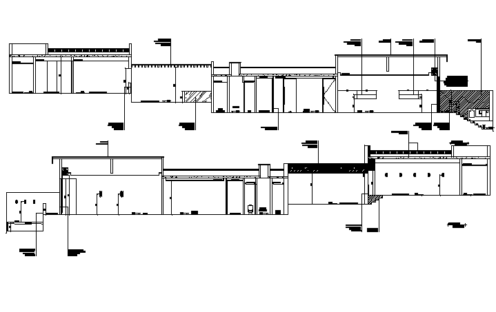 Elevation office shop plan detail dwg file