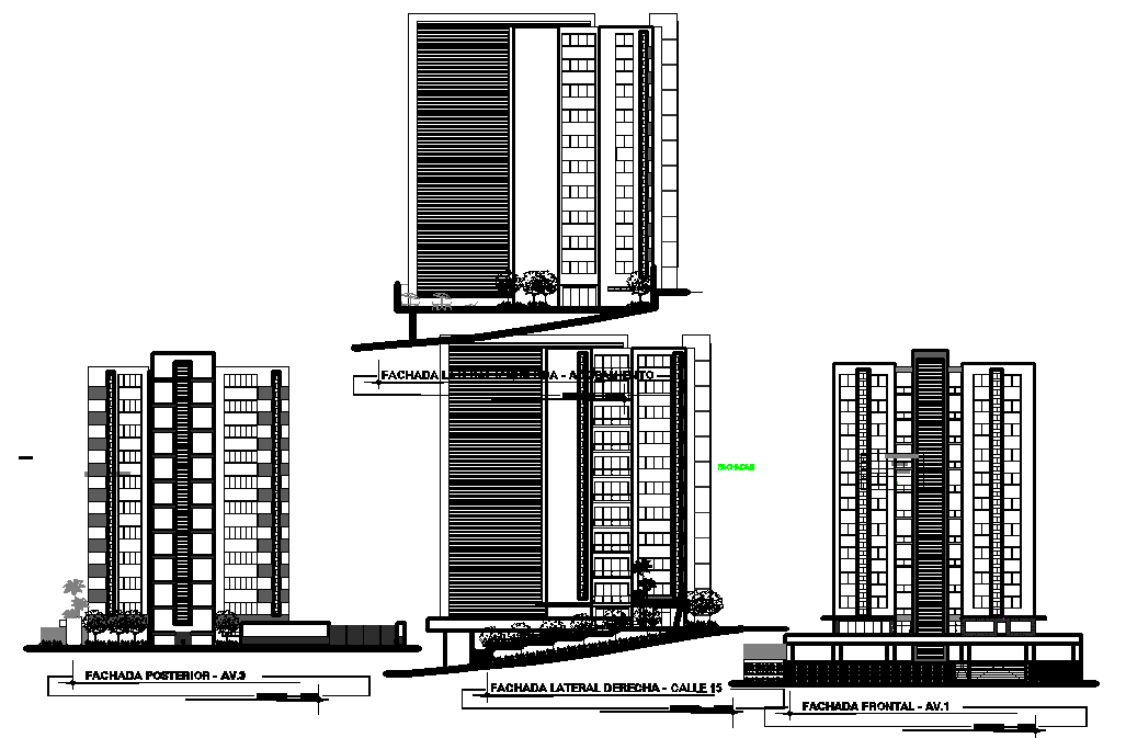 Elevation plan detail dwg file