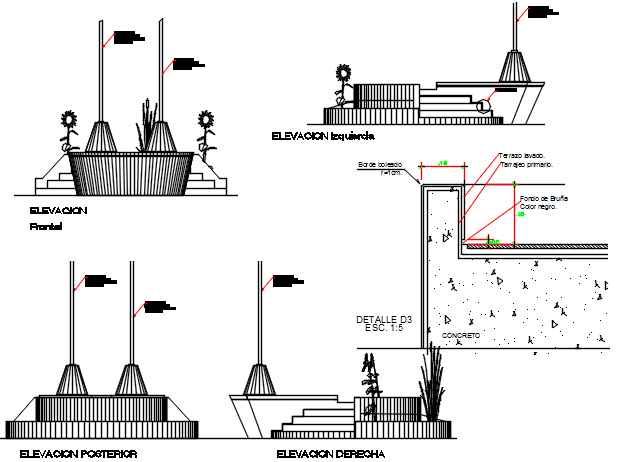 Elevation plan detail dwg file