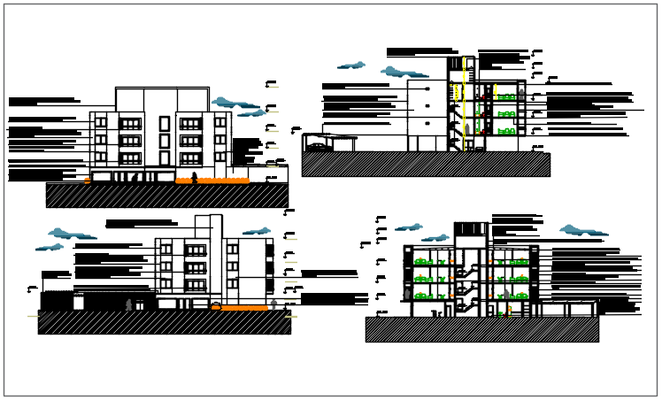 Elevation plan detail dwg file
