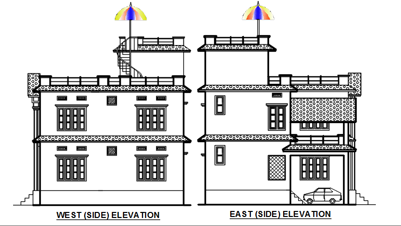Elevation plan detail dwg file