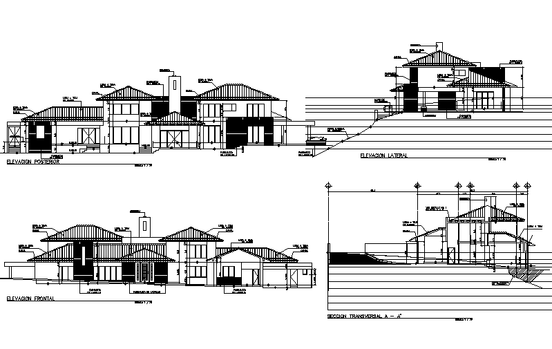 Elevation plan detail dwg file