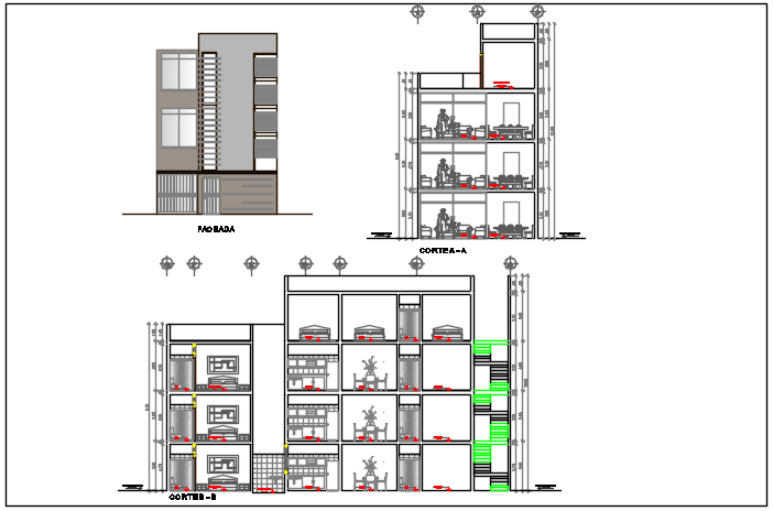 Elevation plan detail dwg file
