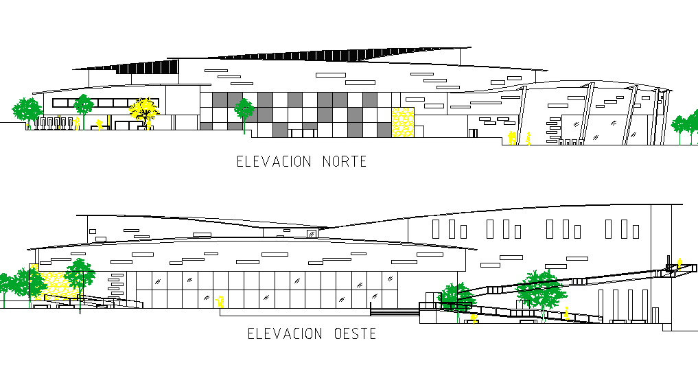 Elevation project plenary plan detail dwg file