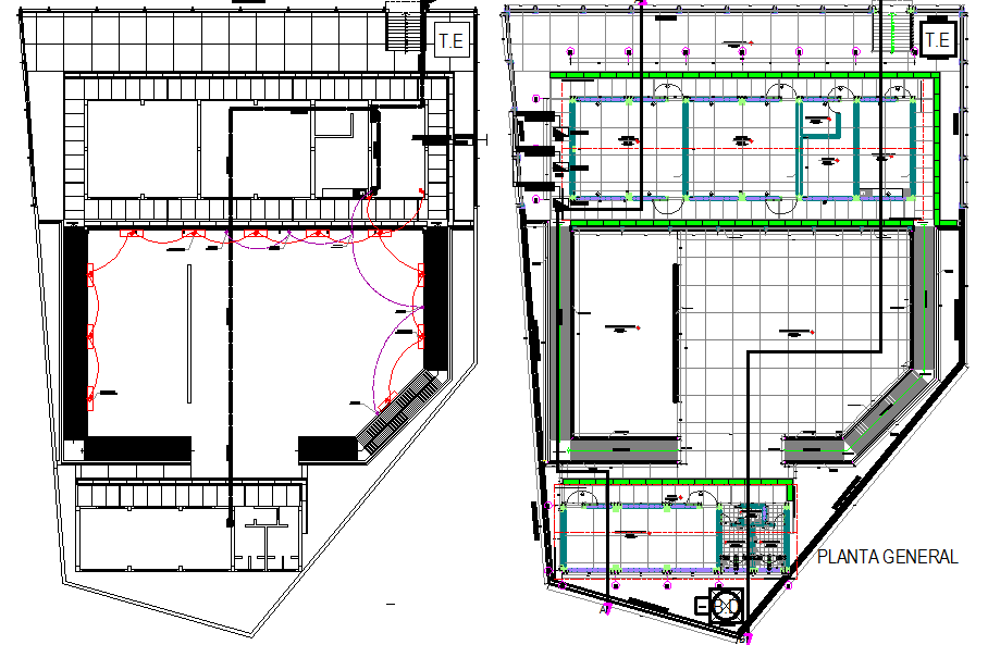 Elevation reeling plan view detail dwg file