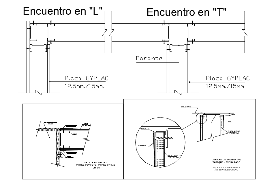 Elevation with structure view of L and T joint view dwg file