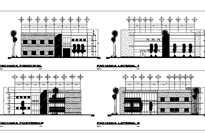Elevation working plan detail dwg file