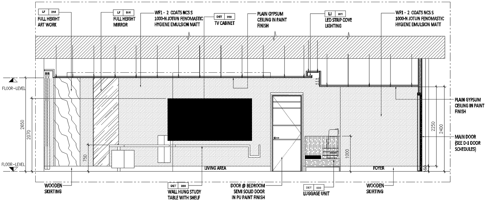 Elevation of Hotel Reception room Detail DWG AutoCAD file