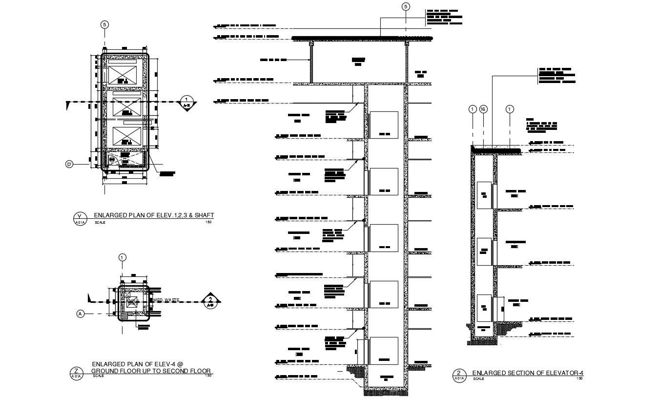 Elevator Plan and Section Design AutoCAD File 