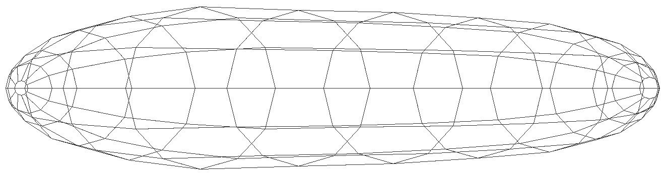 Ellipsoid diagram design in DXF AutoCAD drawing