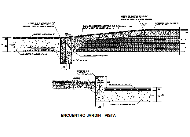 Encounter garden track section detail dwg file
