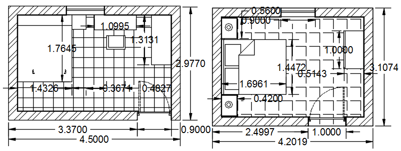 Enlarge plan of the bedroom in AutoCAD