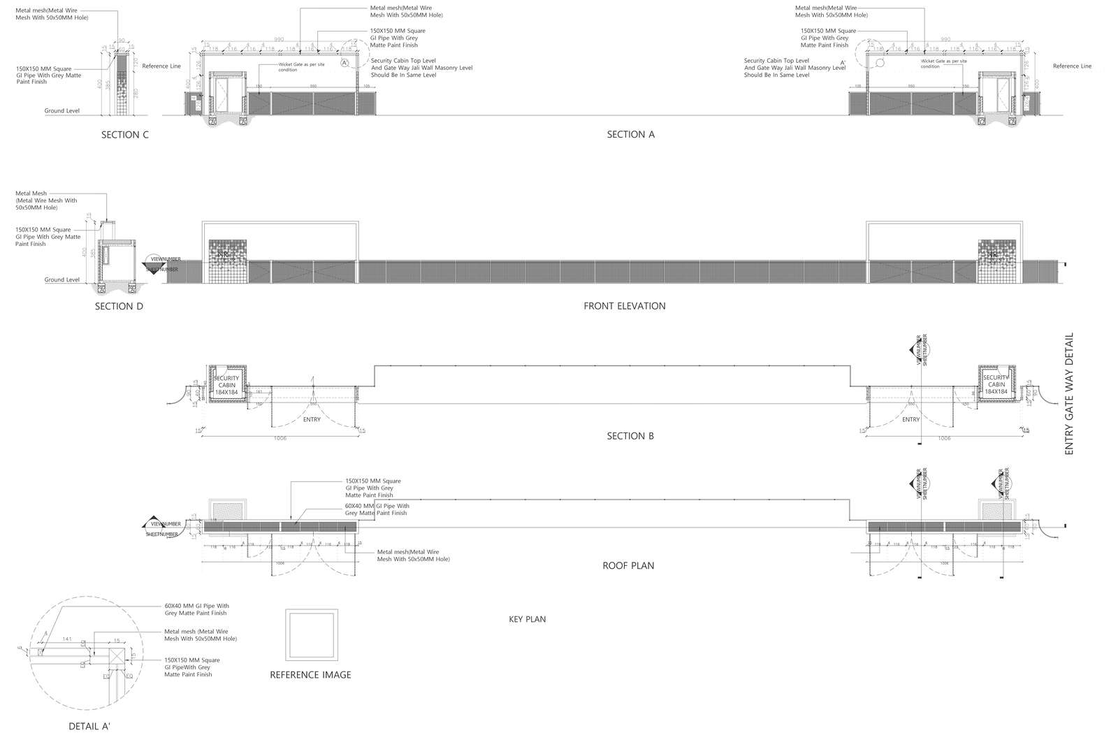 Entry gate way Detail DWG AutoCAD file