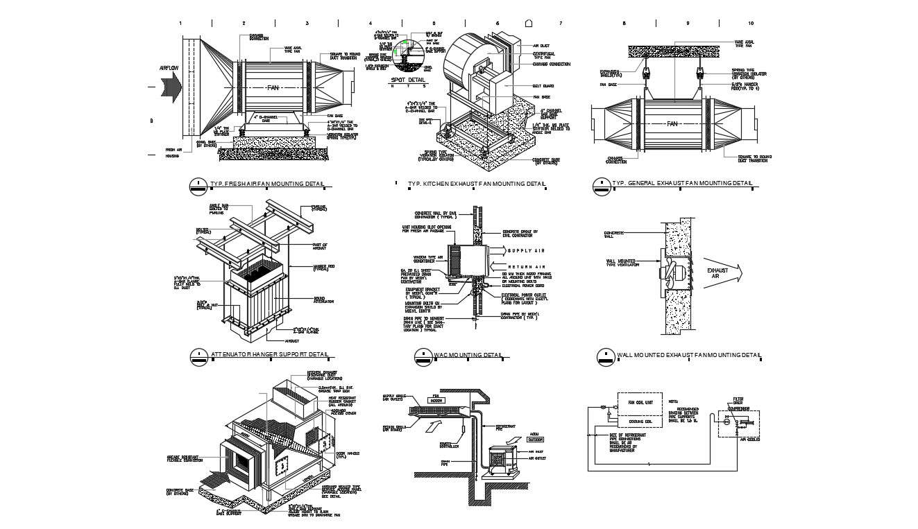 Exhaust Fan Cad Drawing