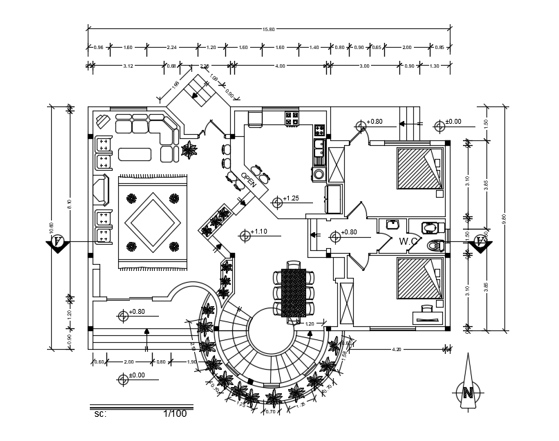 Expansive 16x11m 5-bedroom ground floor duplex 