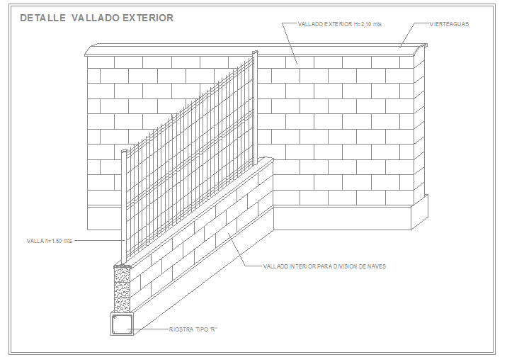 Exterior wall fence design