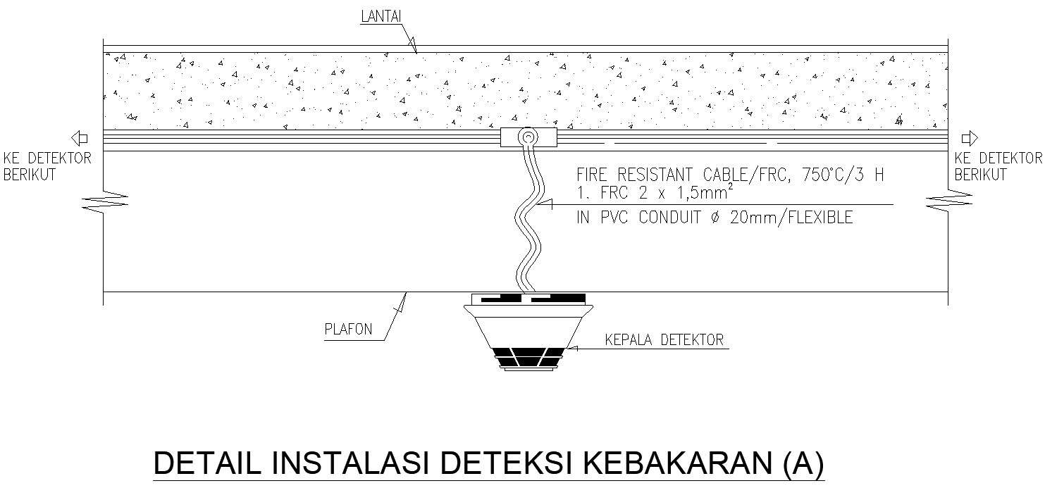 FIRE DETECTION INSTALLATION DETAILS in AutoCAD 2D drawing, CAD file, dwg file