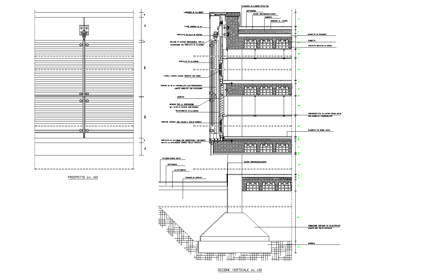 Façade structure plan detail dwg.